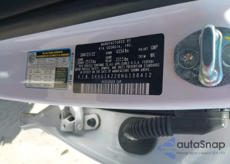 2022 Kia K5 Lxs from USA, damaged, VIN 5XXG14J28NG138412